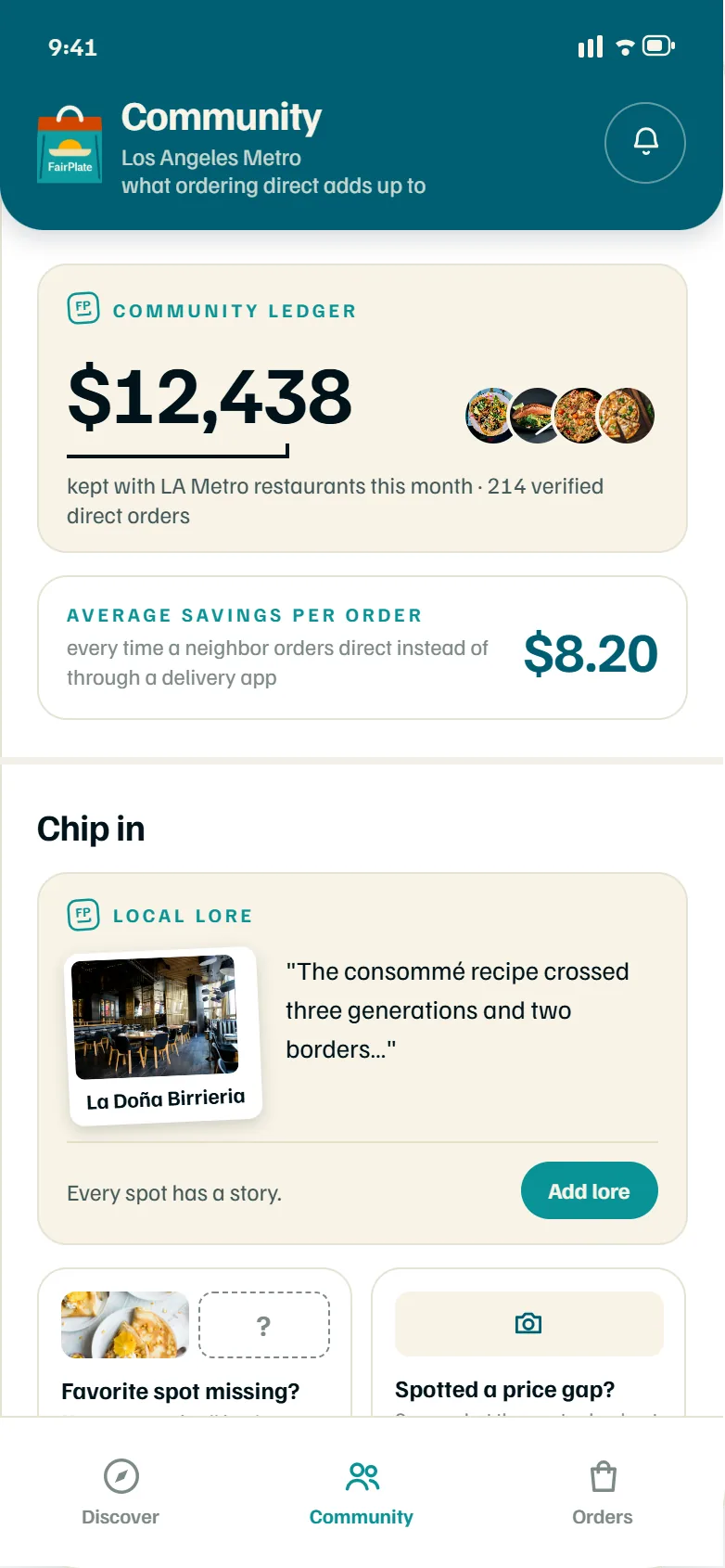 Community tab