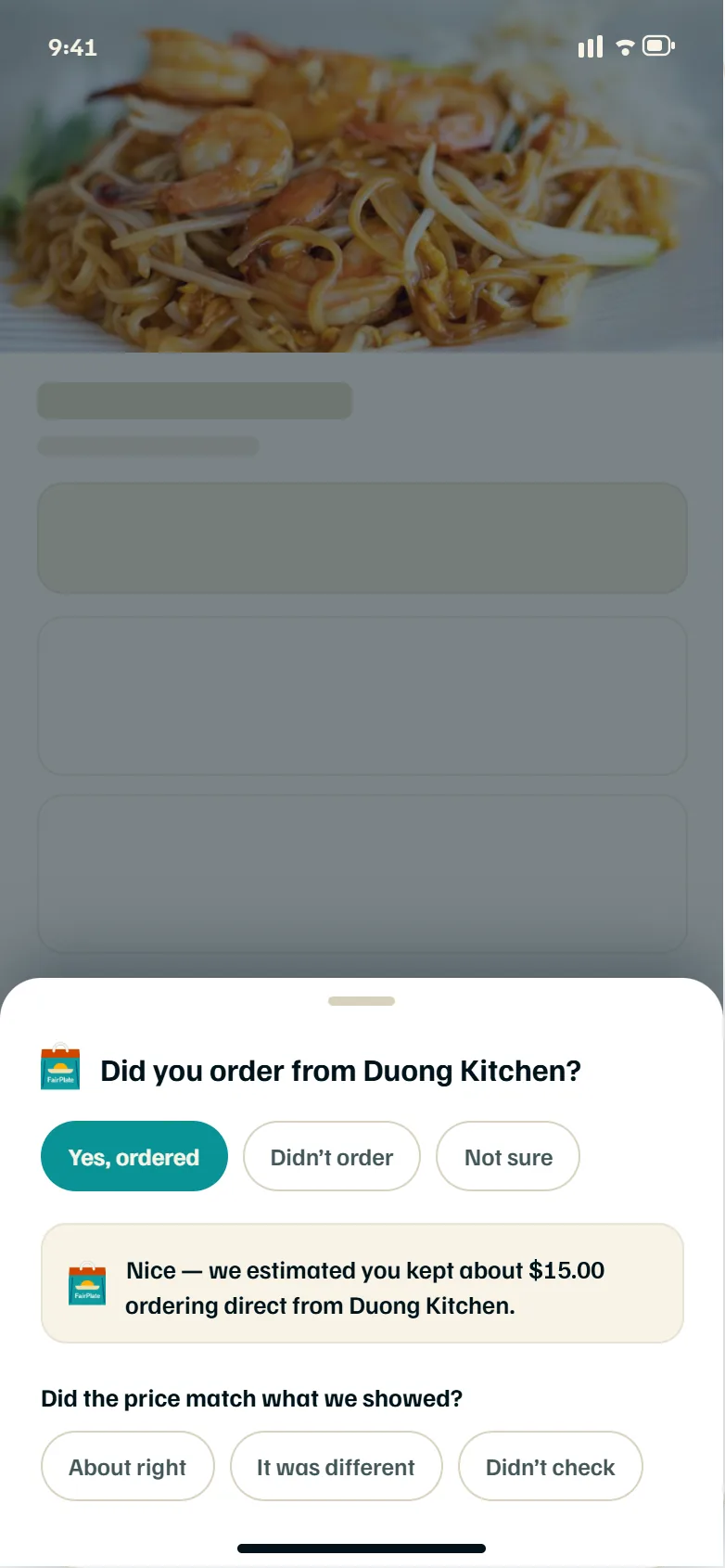 Return confirmation